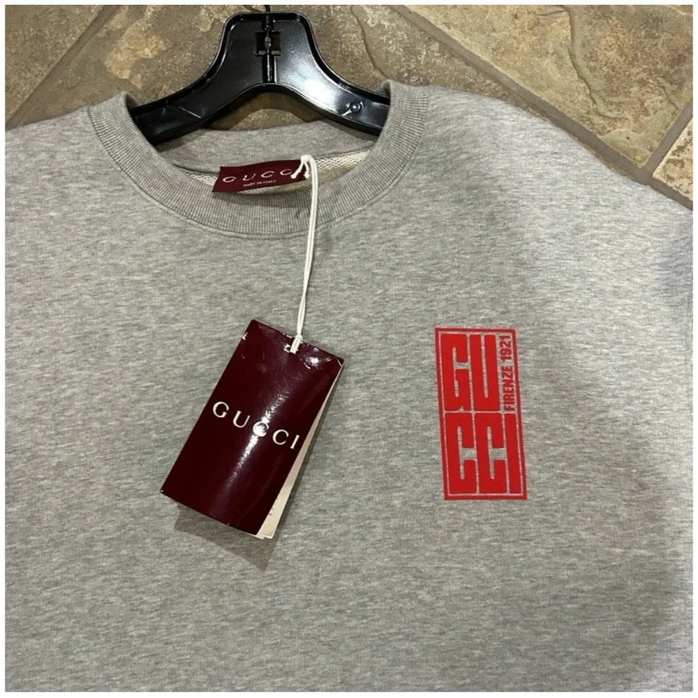 Gucci jersey cotton, archival inspired sweatshirt size large made Italy